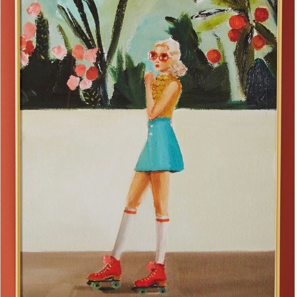 Janet Hill Archival Print with beaded gold frame. - Picture 1 of 6